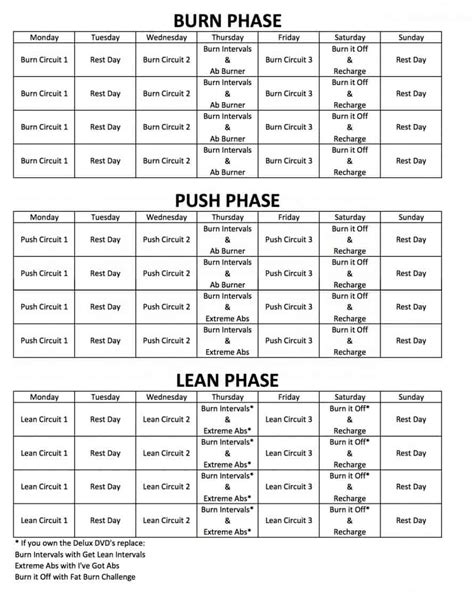 chalean extreme printable calendar.